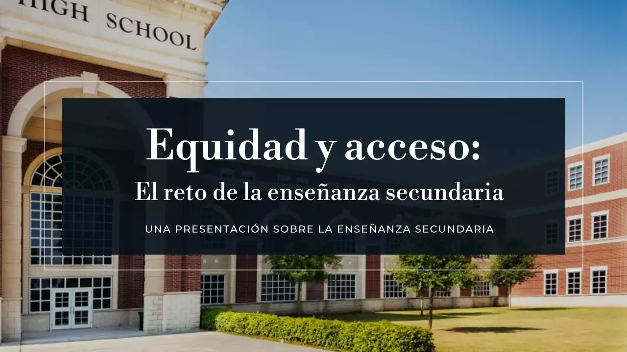 Presentación de la educación secundaria moderna azul