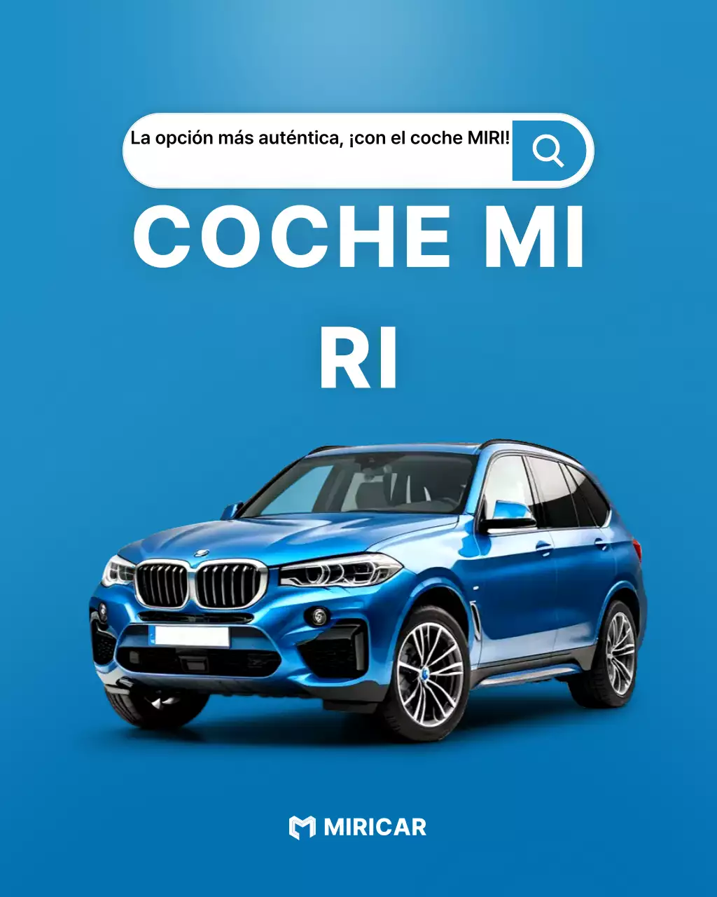 Anuncio de coche moderno azul