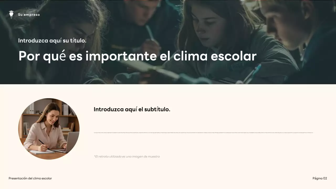 Presentación del clima escolar moderno de Brown and Green