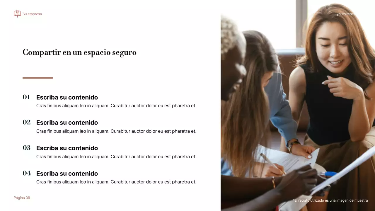 Presentación elegante sobre narración de historias en beige