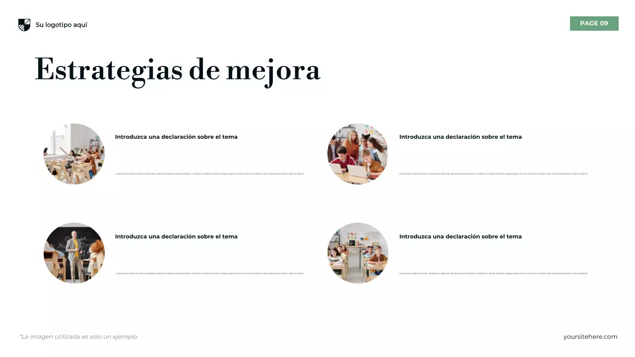 Presentación de la educación secundaria moderna azul