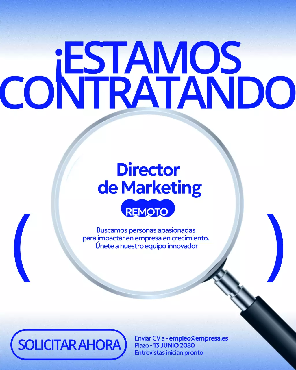 Anuncio de reclutamiento de Blue Modern