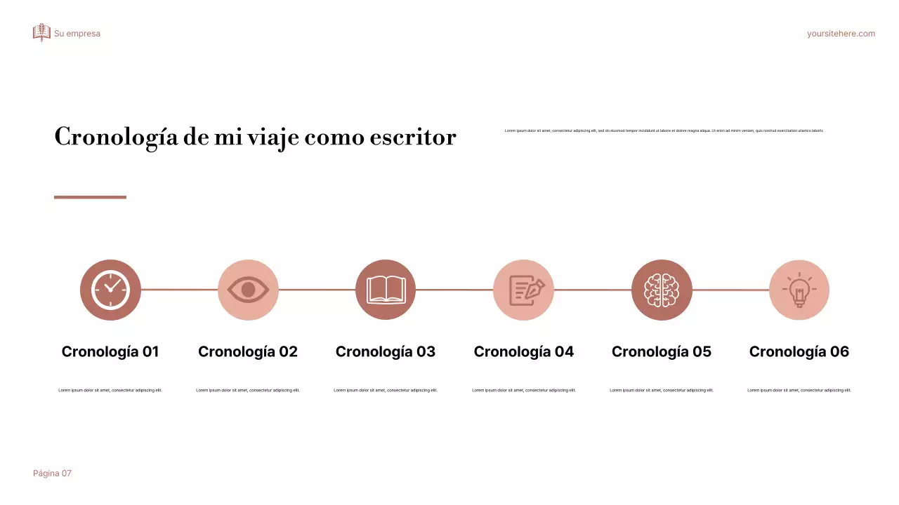 Presentación elegante sobre narración de historias en beige