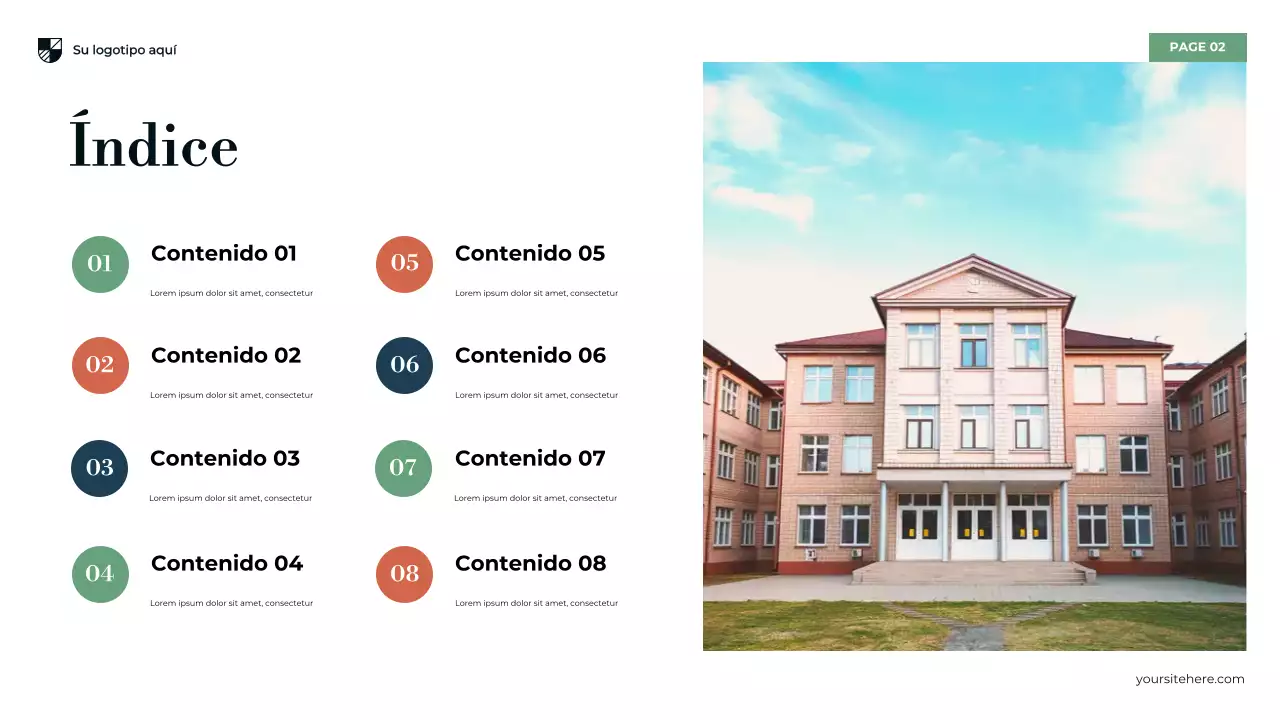 Presentación de la educación secundaria moderna azul