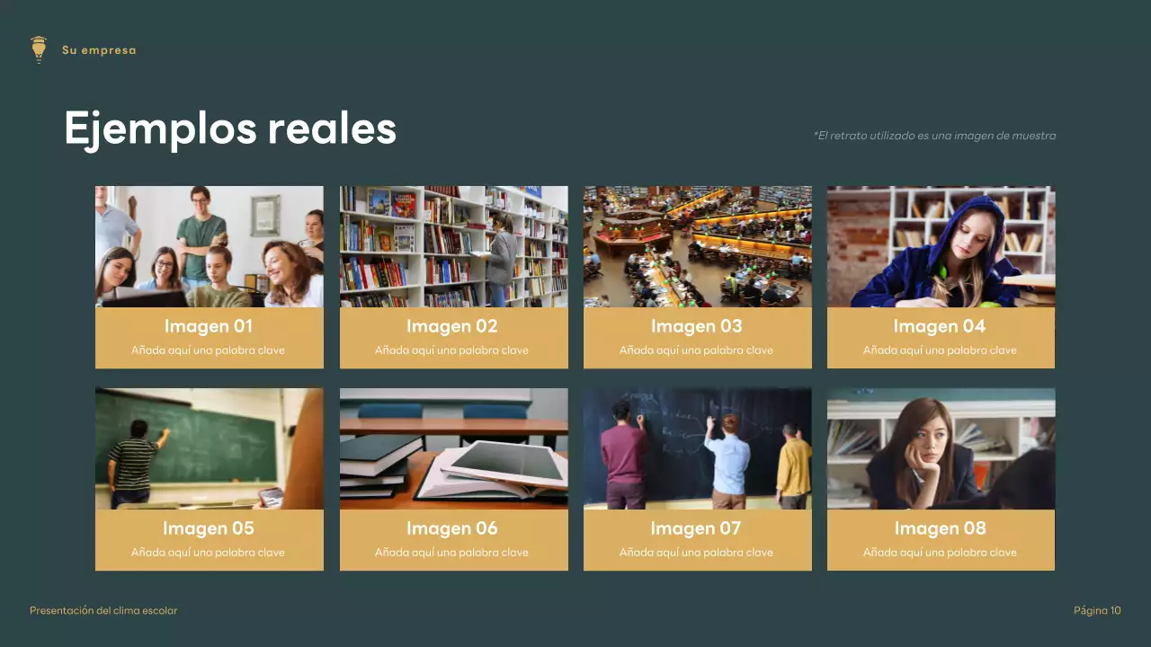 Presentación del clima escolar moderno de Brown and Green