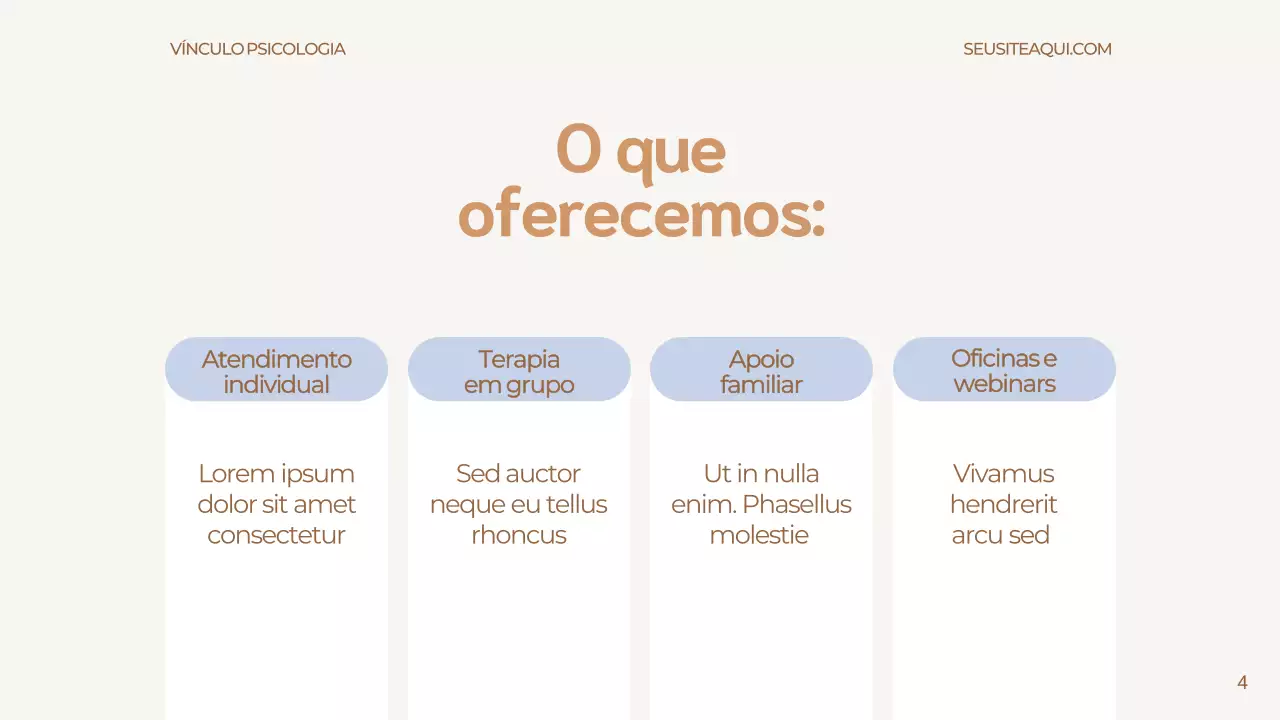 Apresentação de anúncio de psicologia moderna bege