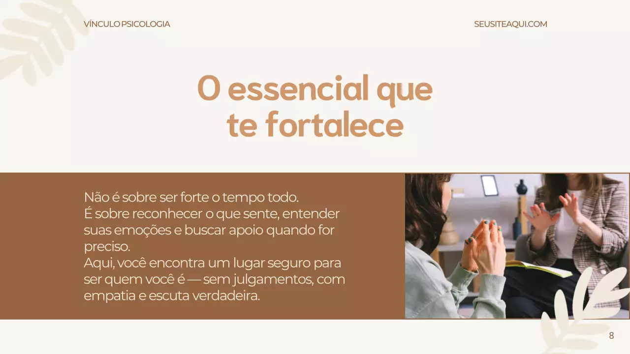 Apresentação de anúncio de psicologia moderna bege