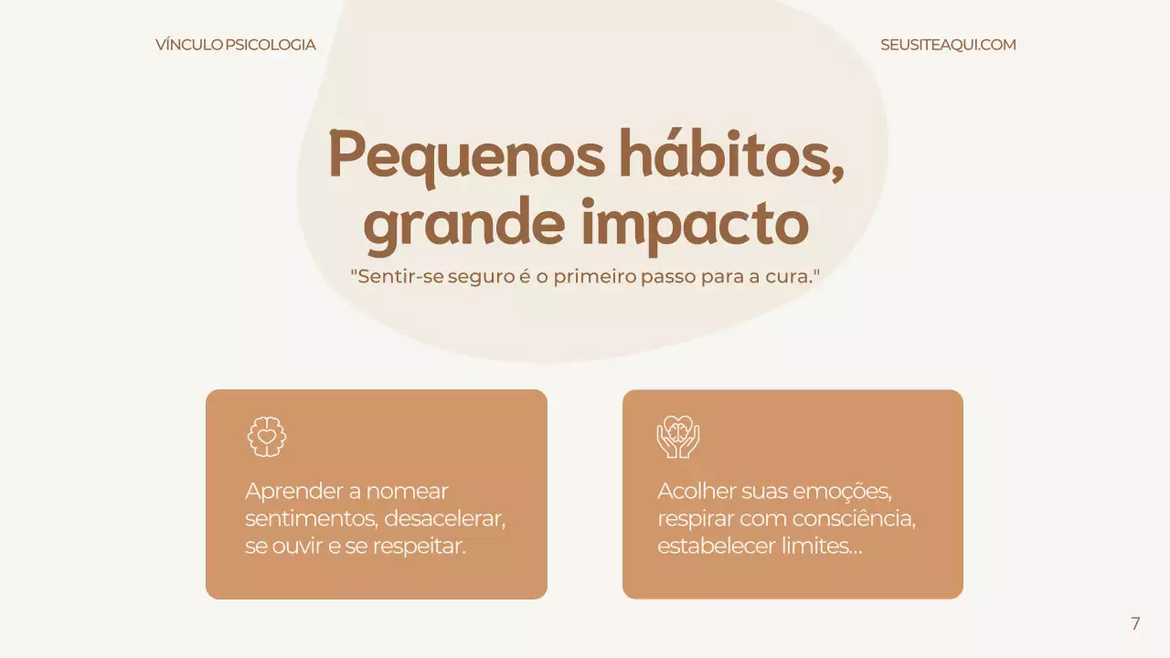 Apresentação de anúncio de psicologia moderna bege