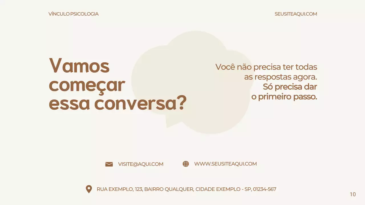 Apresentação de anúncio de psicologia moderna bege