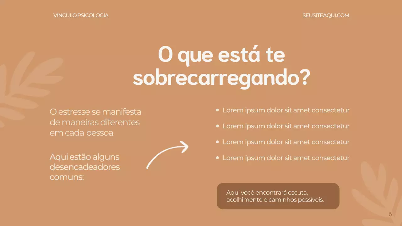 Apresentação de anúncio de psicologia moderna bege