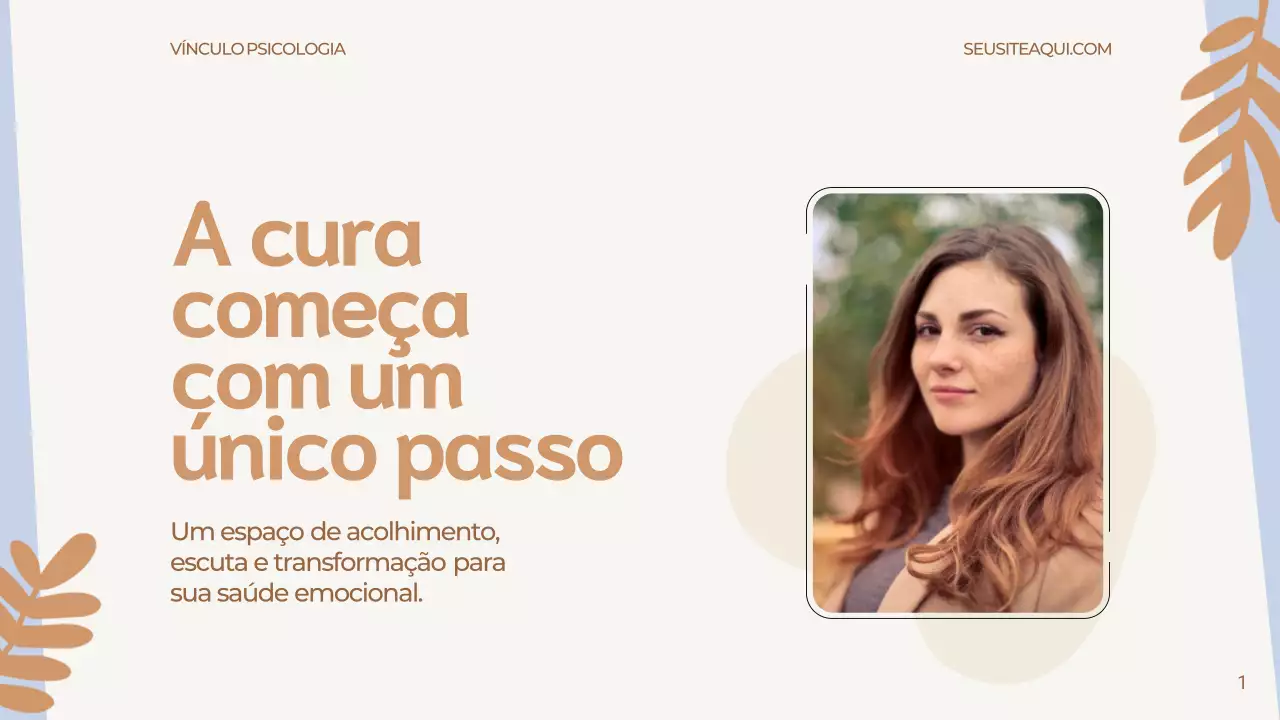 Apresentação de anúncio de psicologia moderna bege