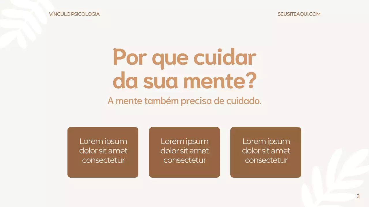 Apresentação de anúncio de psicologia moderna bege