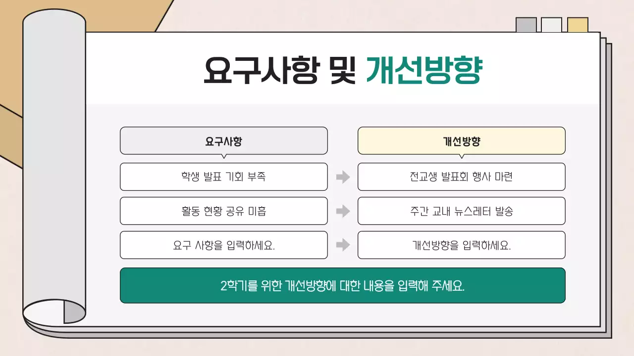 베이지 심플 교육 평가 설명