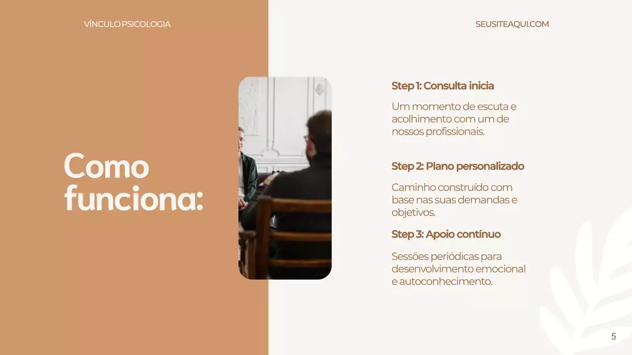 Apresentação de anúncio de psicologia moderna bege