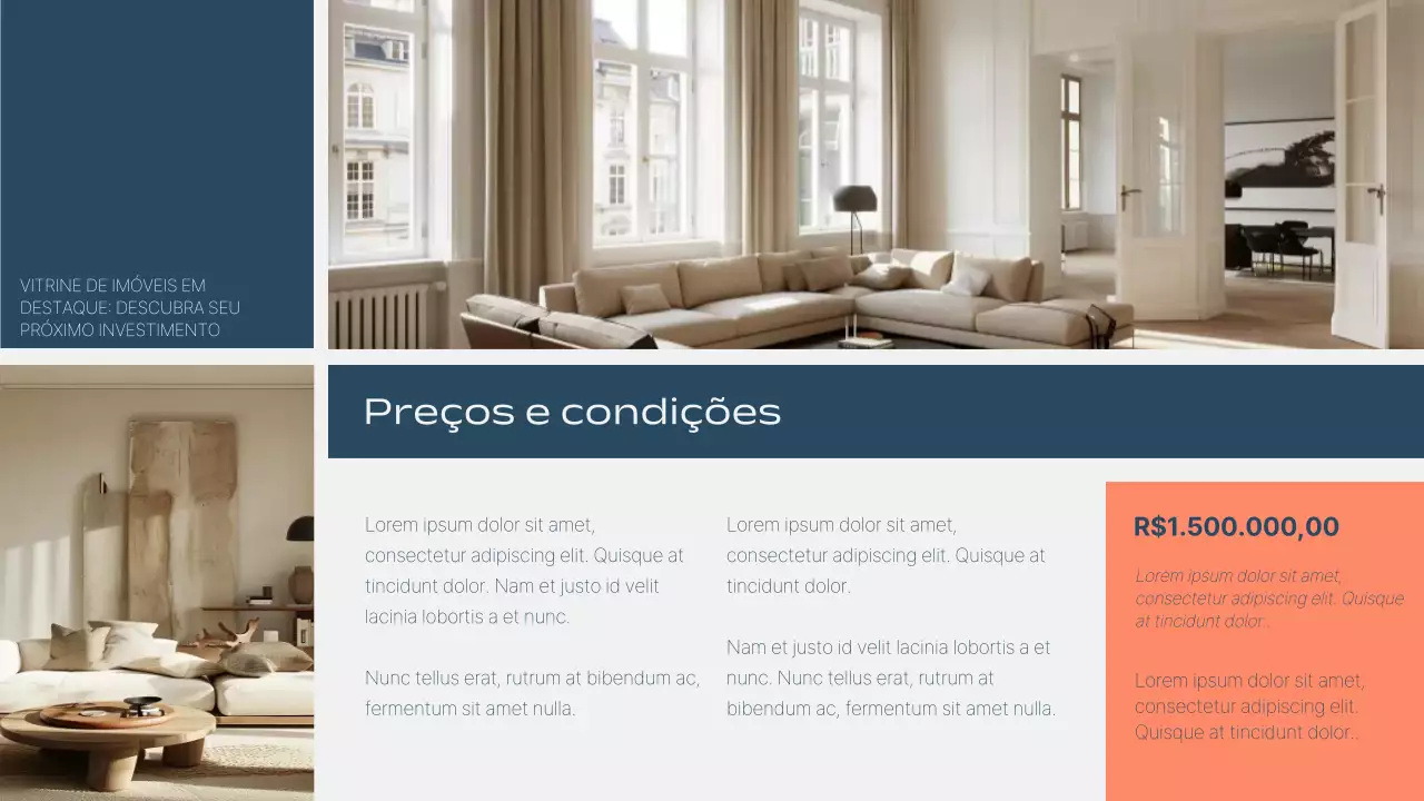 Apresentação de Anúncio Imobiliário Moderno Laranja