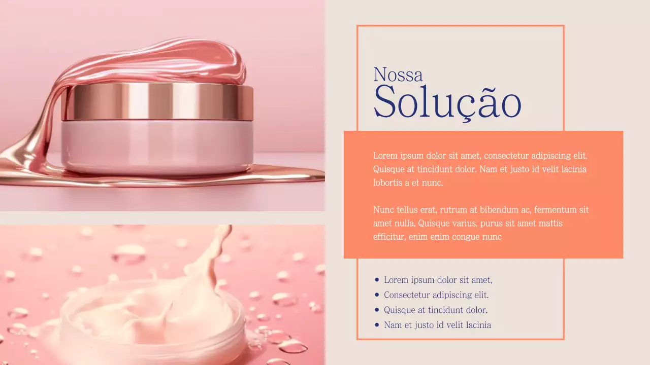 Apresentação de anúncio de cuidados com a pele elegante bege