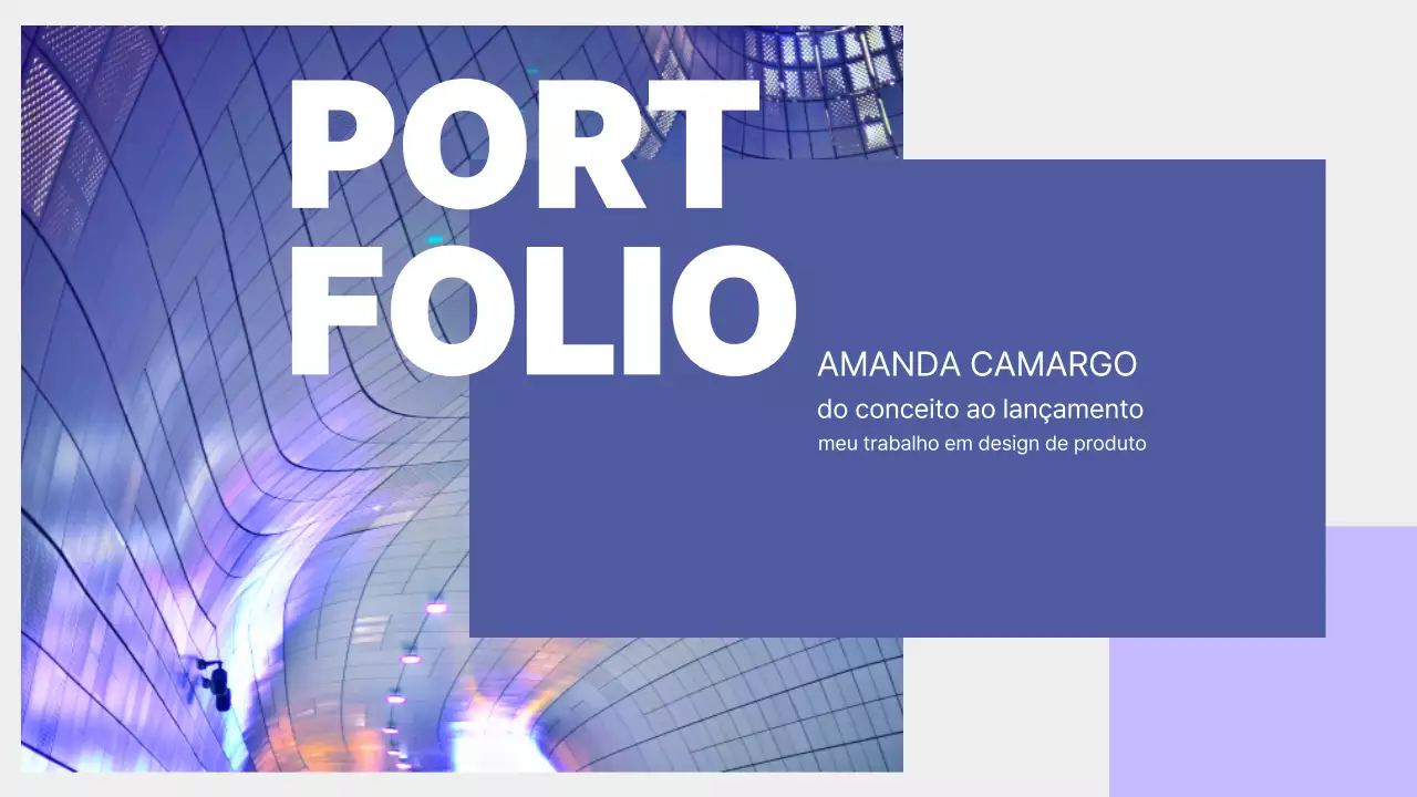 Apresentação do Portfólio de Design Moderno Roxo