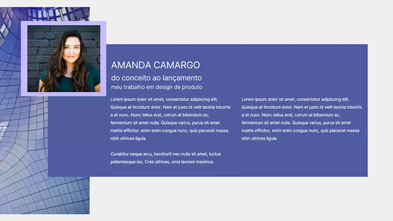 Apresentação do Portfólio de Design Moderno Roxo