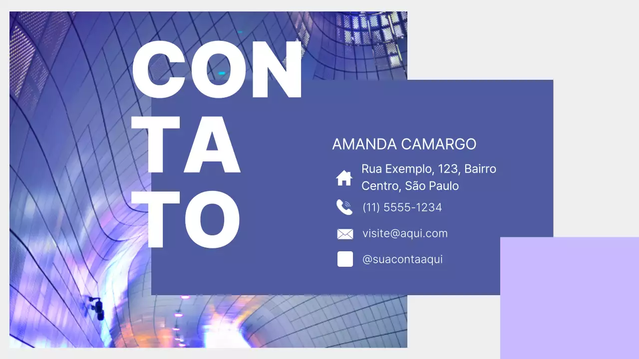 Apresentação do Portfólio de Design Moderno Roxo