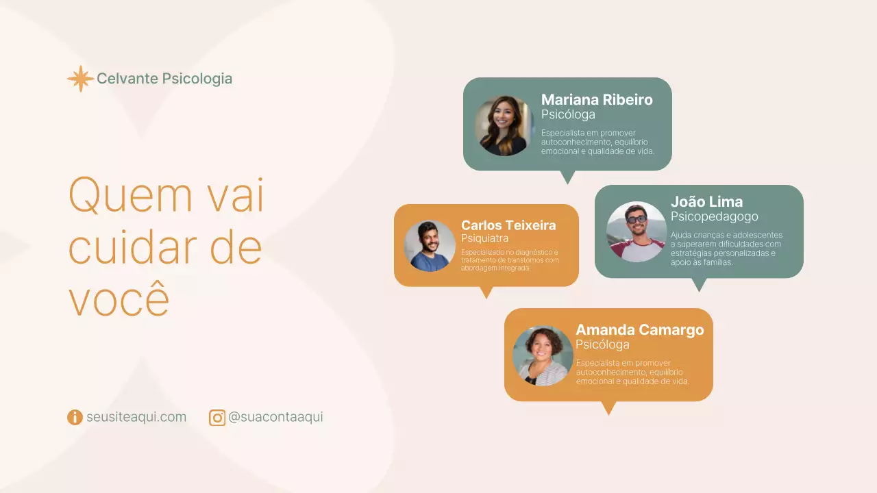 Apresentação da Clínica de Psicologia Moderna Verde e Amarelo Mostarda