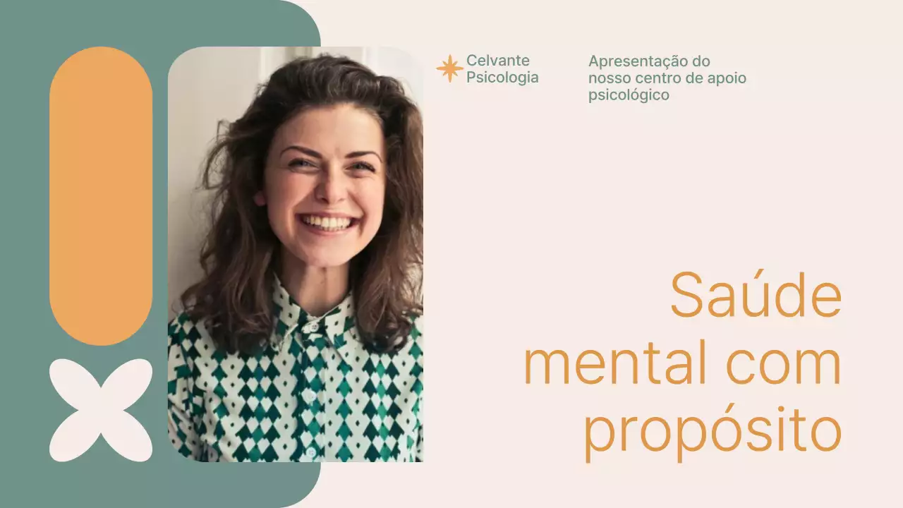 Apresentação da Clínica de Psicologia Moderna Verde e Amarelo Mostarda