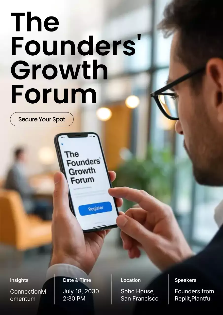 Black Modern Business Forum Invitation Poster