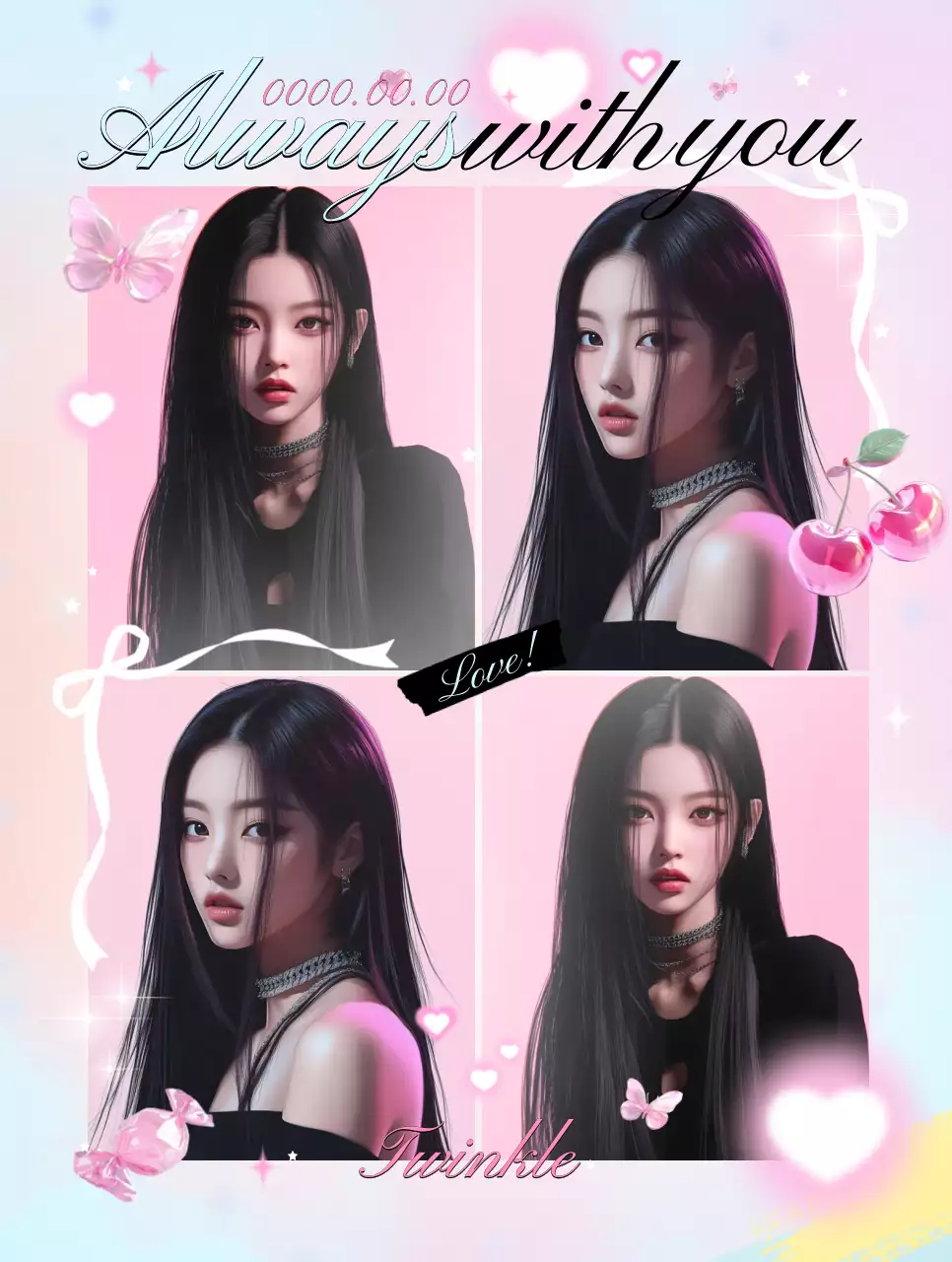 ピンク キュート ポートレート プロフィール かわいい