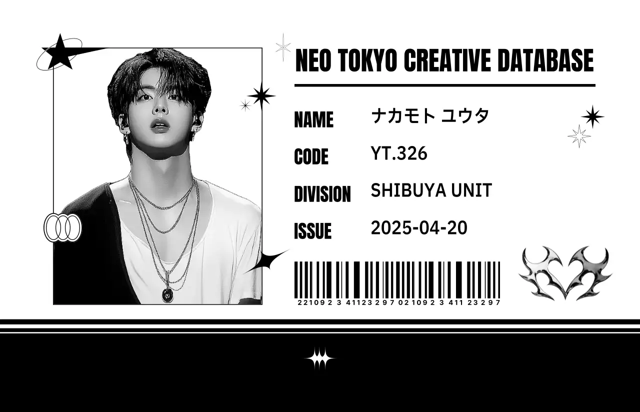 白黒 モダン クリエイティブ 名刺 推し活