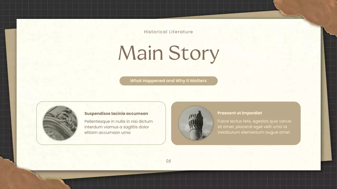 Gold Vintage Historical Literature Presentation