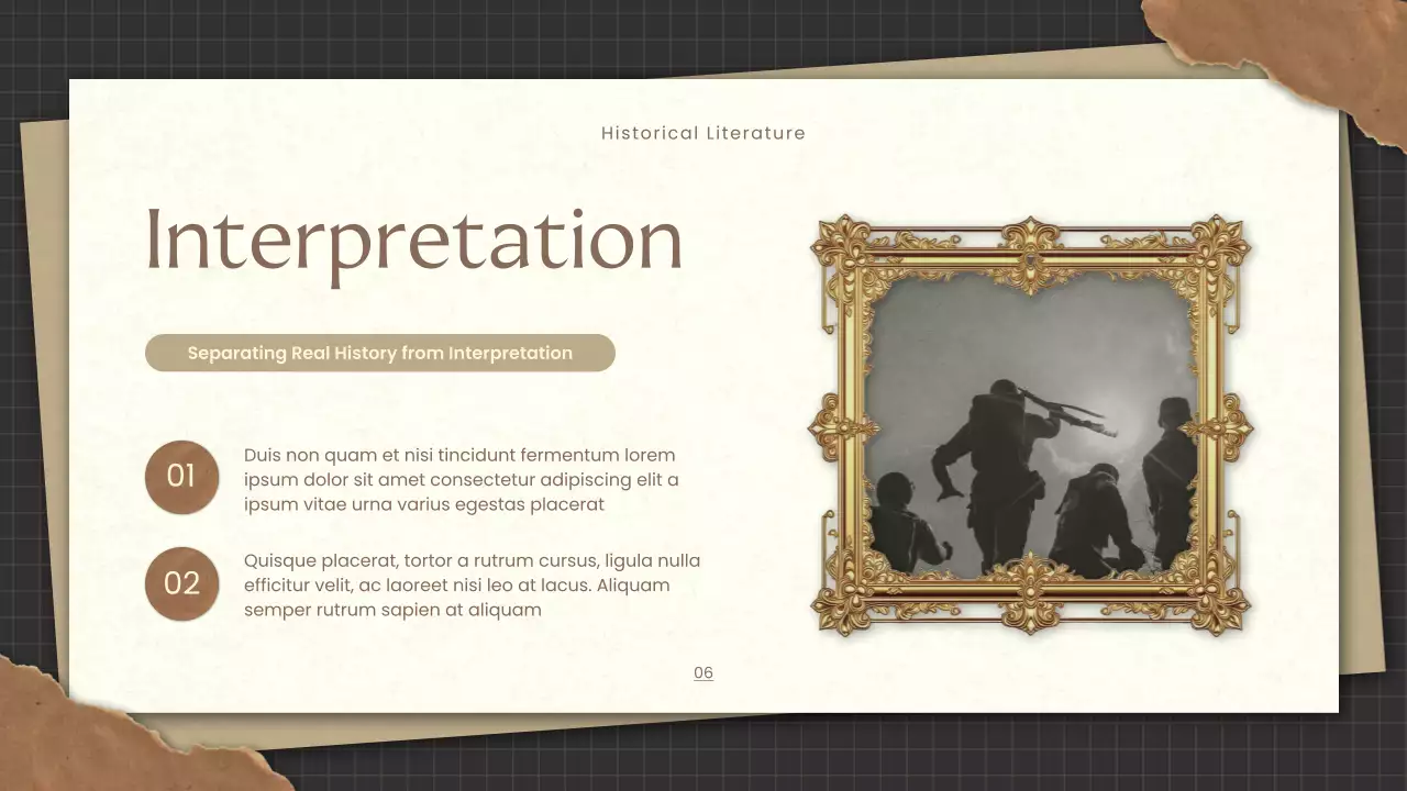 Gold Vintage Historical Literature Presentation