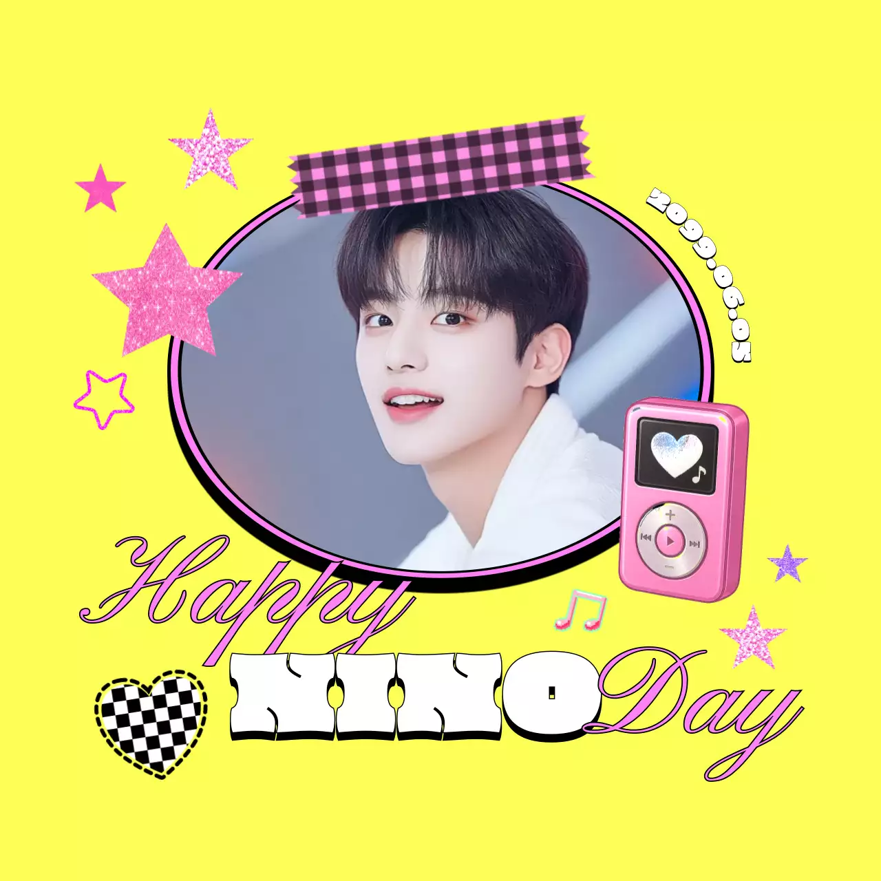 黄色 ポップ 誕生日 ポスター 推し活