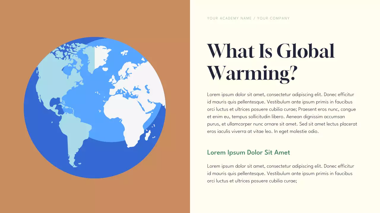 Blue Global Warming Lecture Presentation