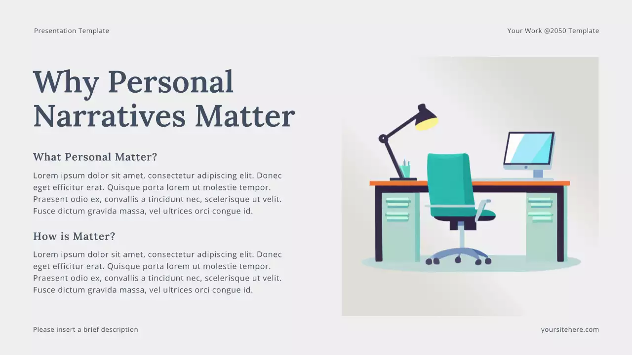 Grey Modern Personal Storytelling Lecture Presentation