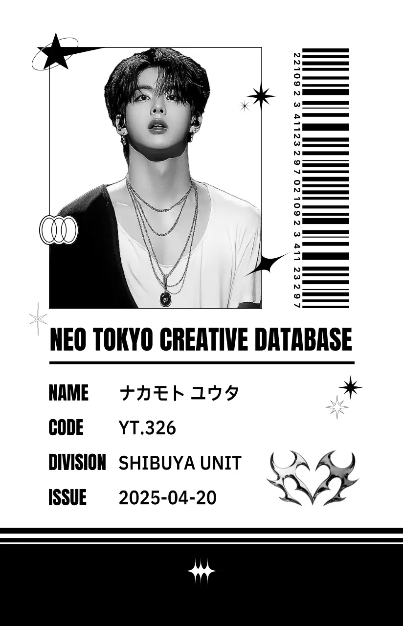 白黒 モダン データベース 名刺 推し活