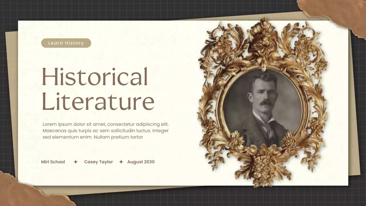 Gold Vintage Historical Literature Presentation