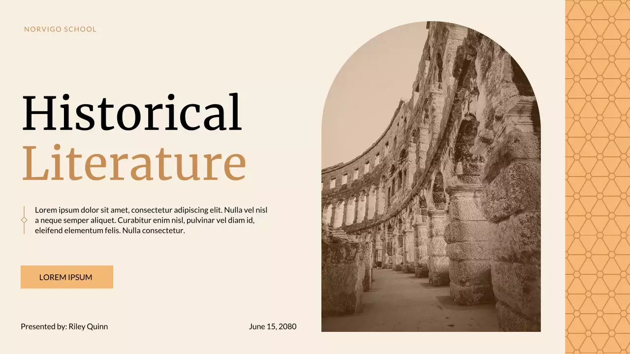 Beige Classic Historical Literature Lecture Presentation