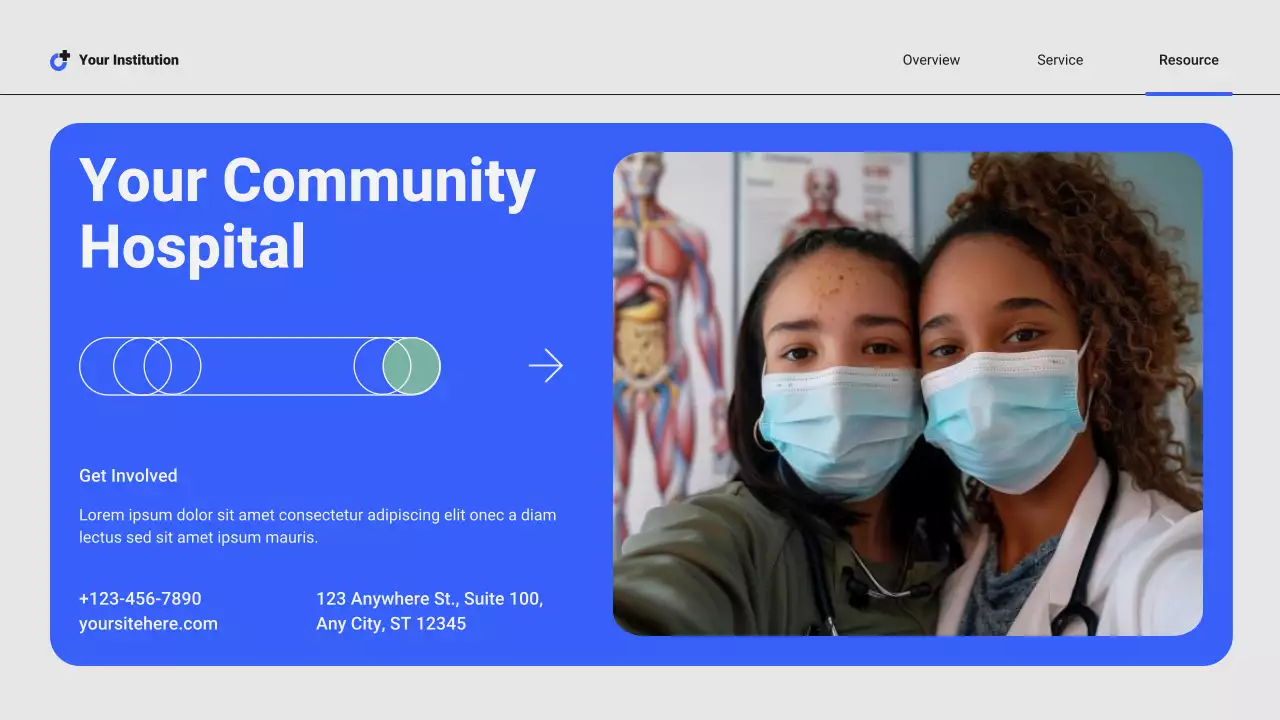 Blue and Green Modern Professional Local Hospital Services Presentation