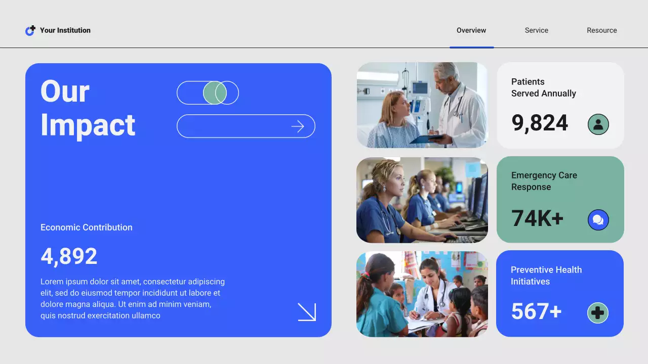 Blue and Green Modern Professional Local Hospital Services Presentation