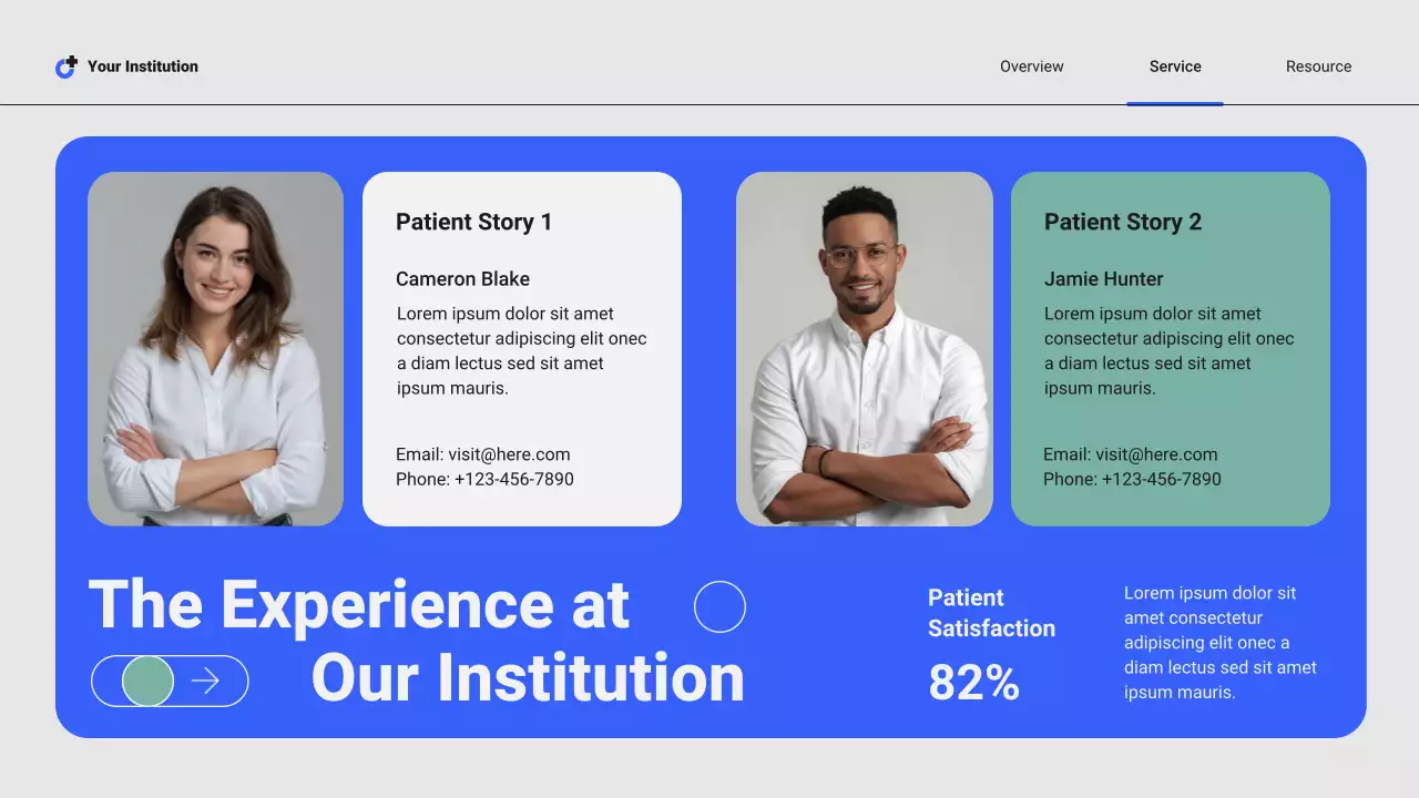 Blue and Green Modern Professional Local Hospital Services Presentation