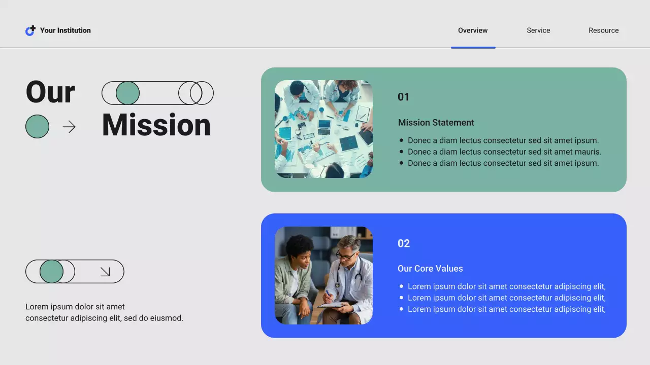 Blue and Green Modern Professional Local Hospital Services Presentation