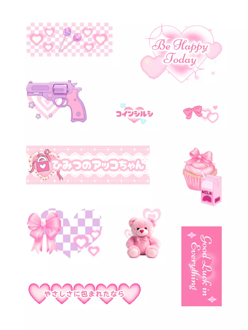 ピンク キュート デザイン シール キッチュ