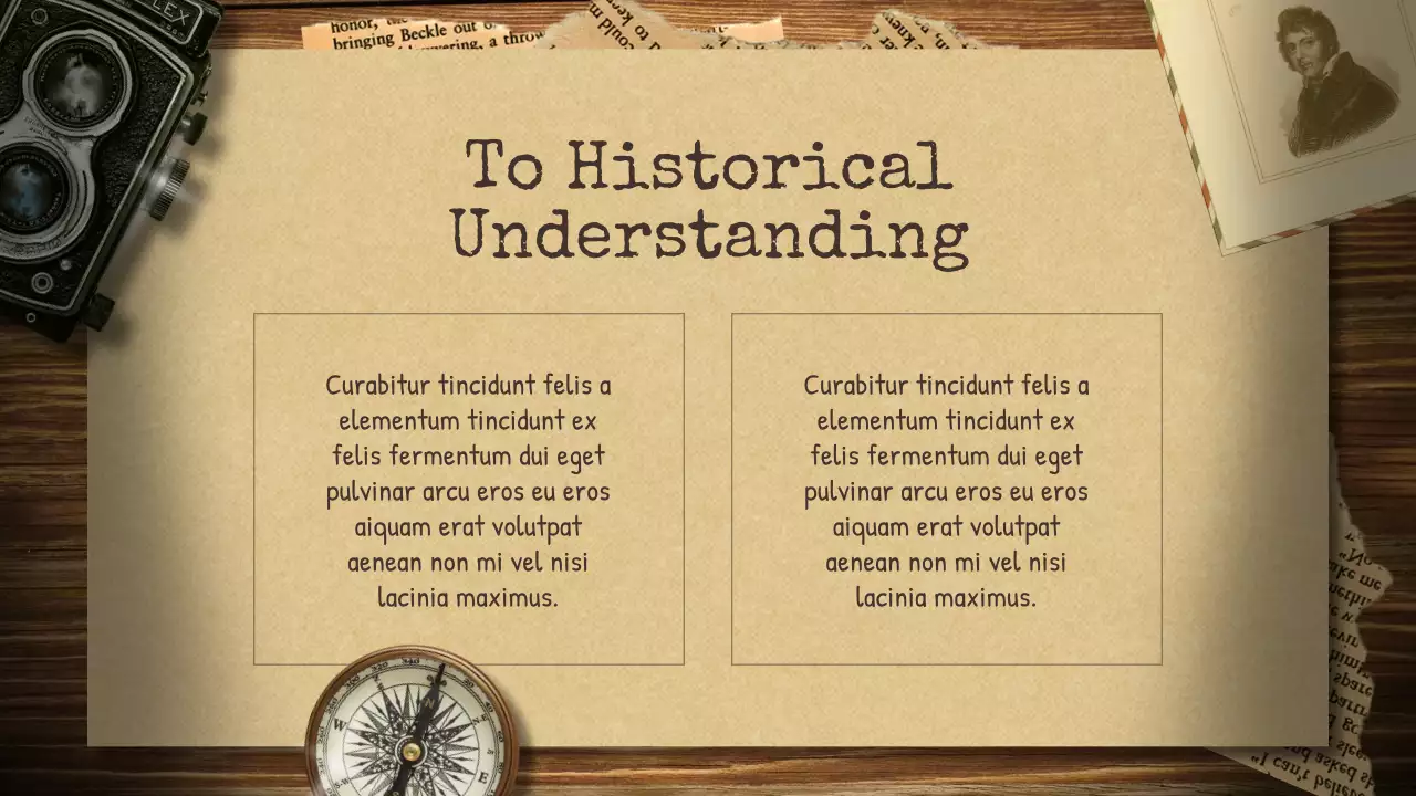 Beige Vintage Historical Fiction Lecture Presentation