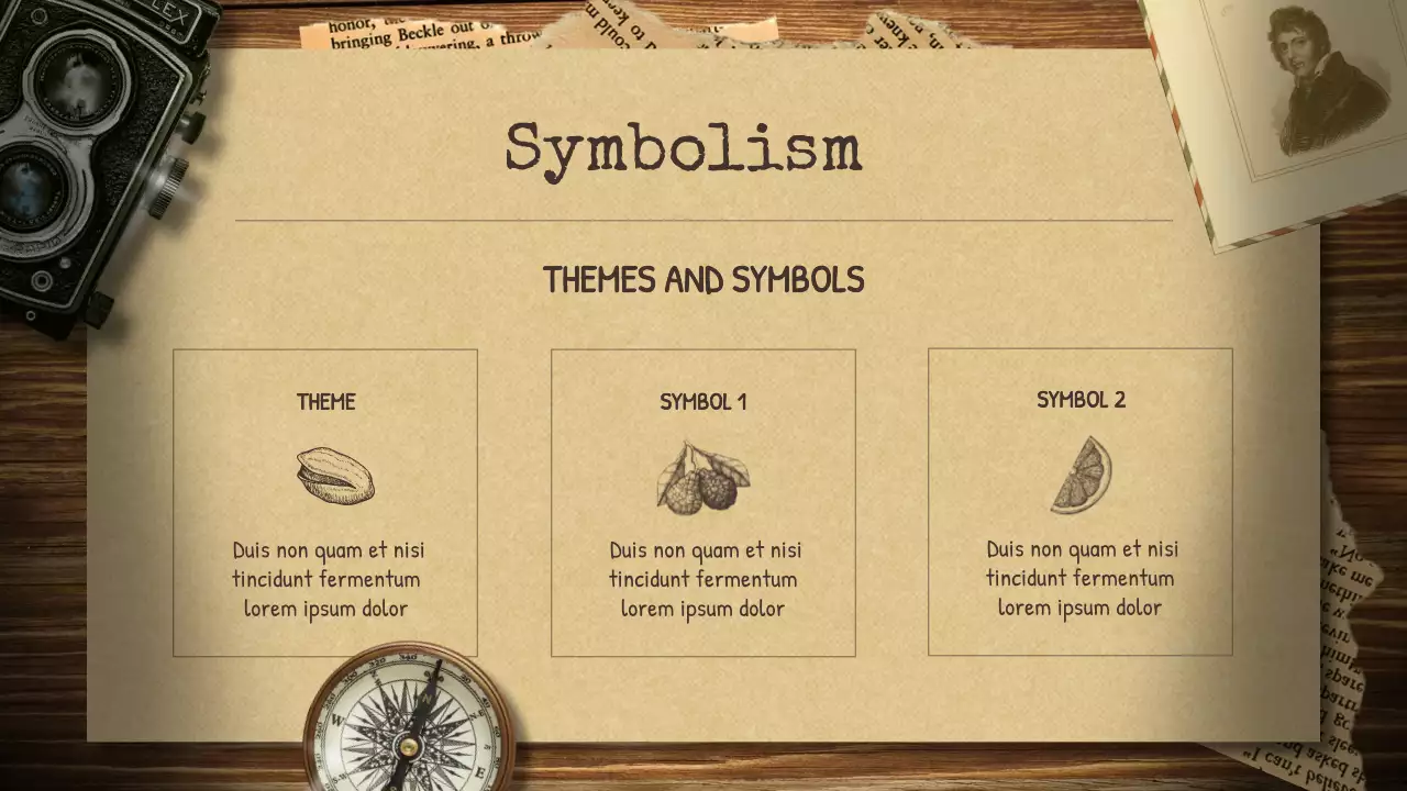 Beige Vintage Historical Fiction Lecture Presentation