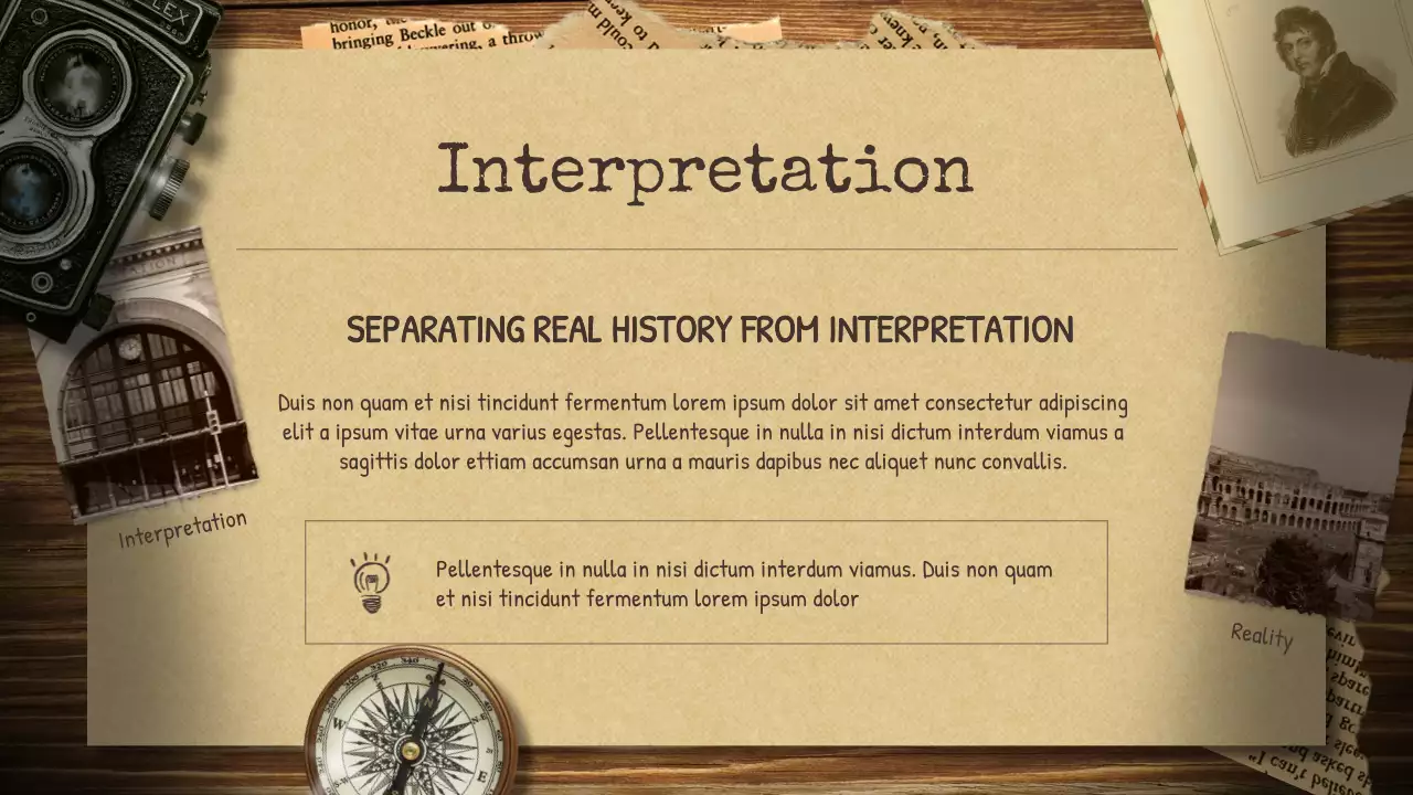 Beige Vintage Historical Fiction Lecture Presentation