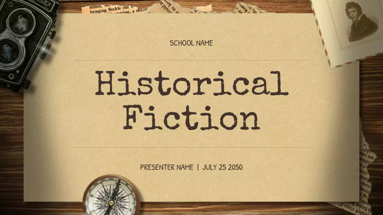 Beige Vintage Historical Fiction Lecture Presentation
