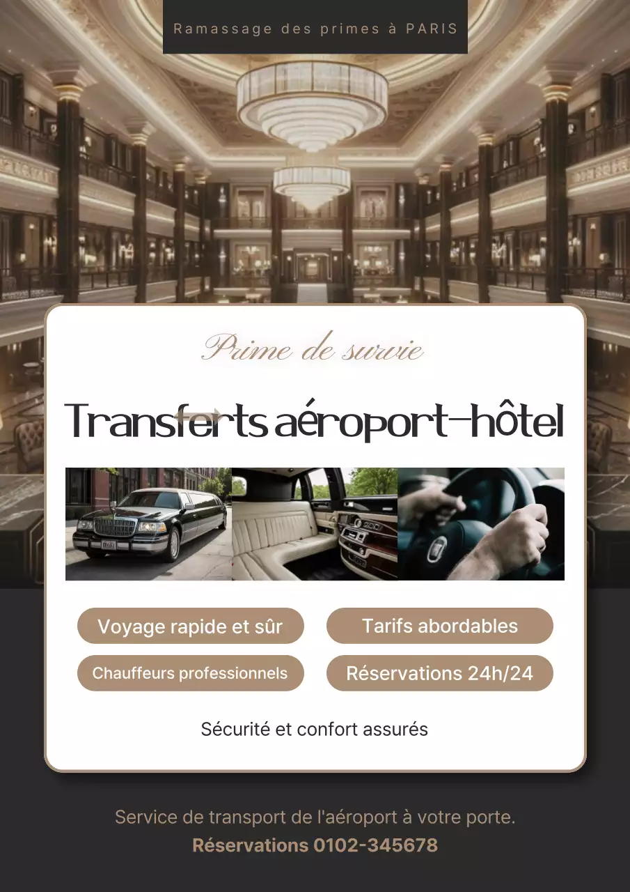 Promotion d'un service de navette de luxe à l'aéroport
