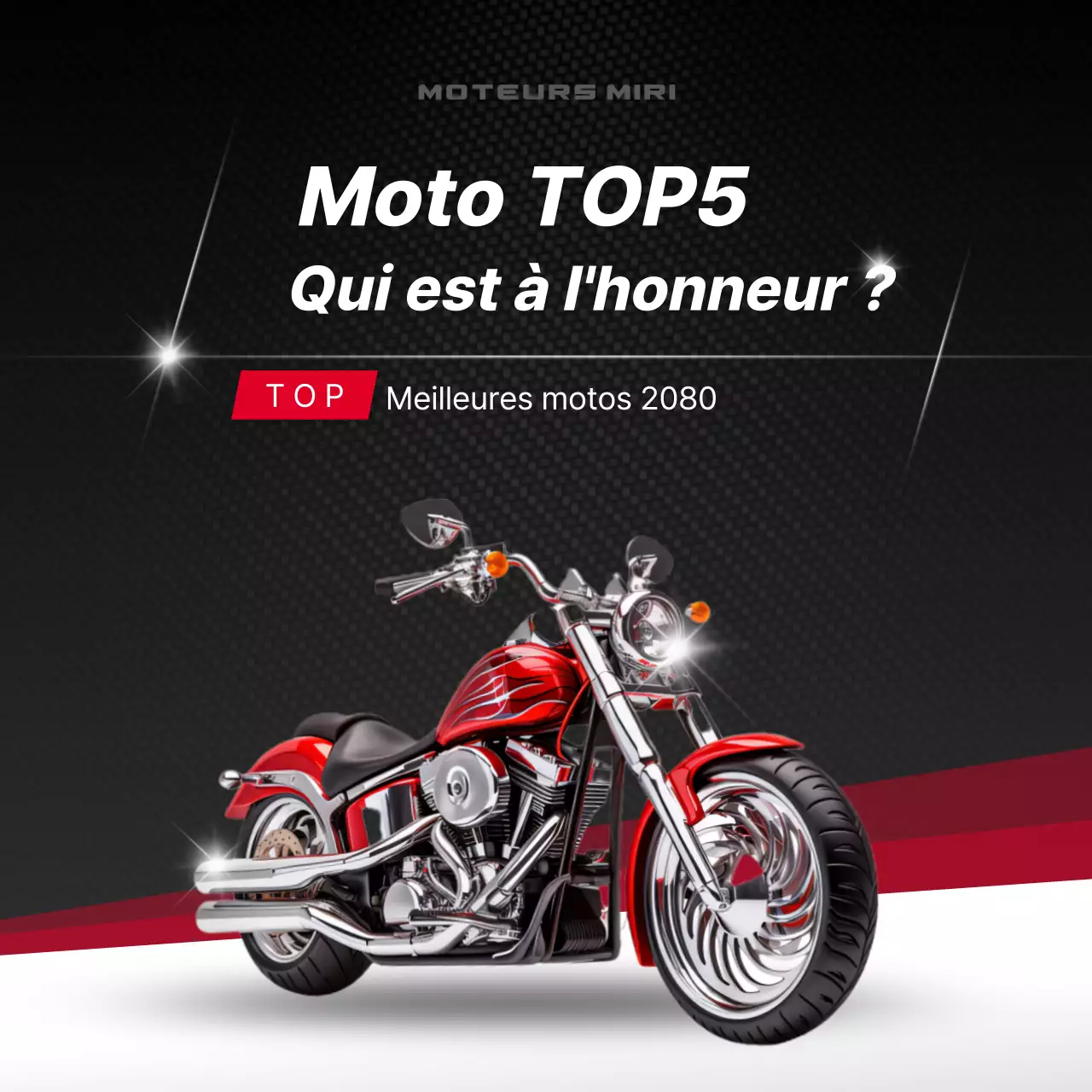 Publicité pour une moto moderne rouge