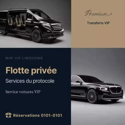 Publicité pour un service de voiture de luxe noire
