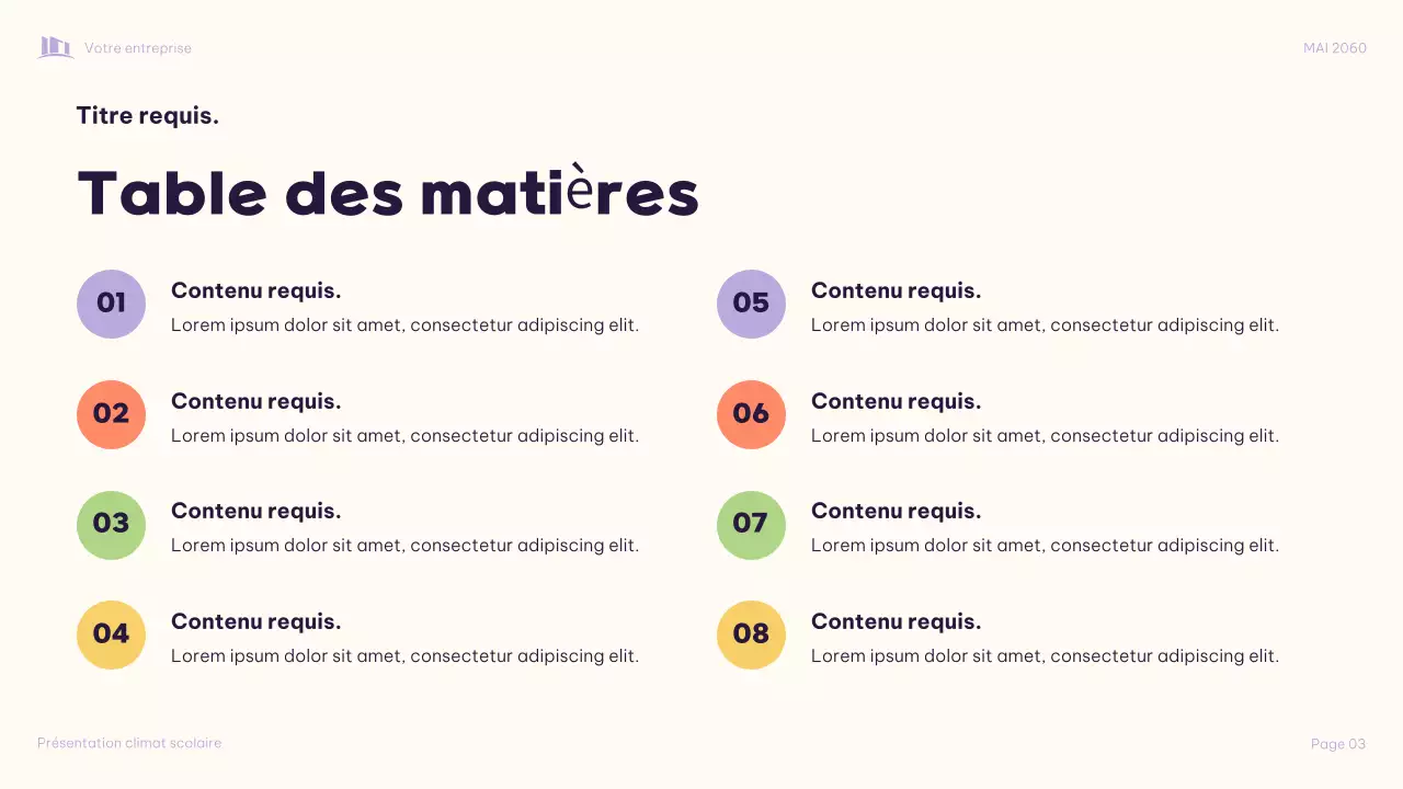 Présentation illustrative violette : Transformer ensemble le climat scolaire