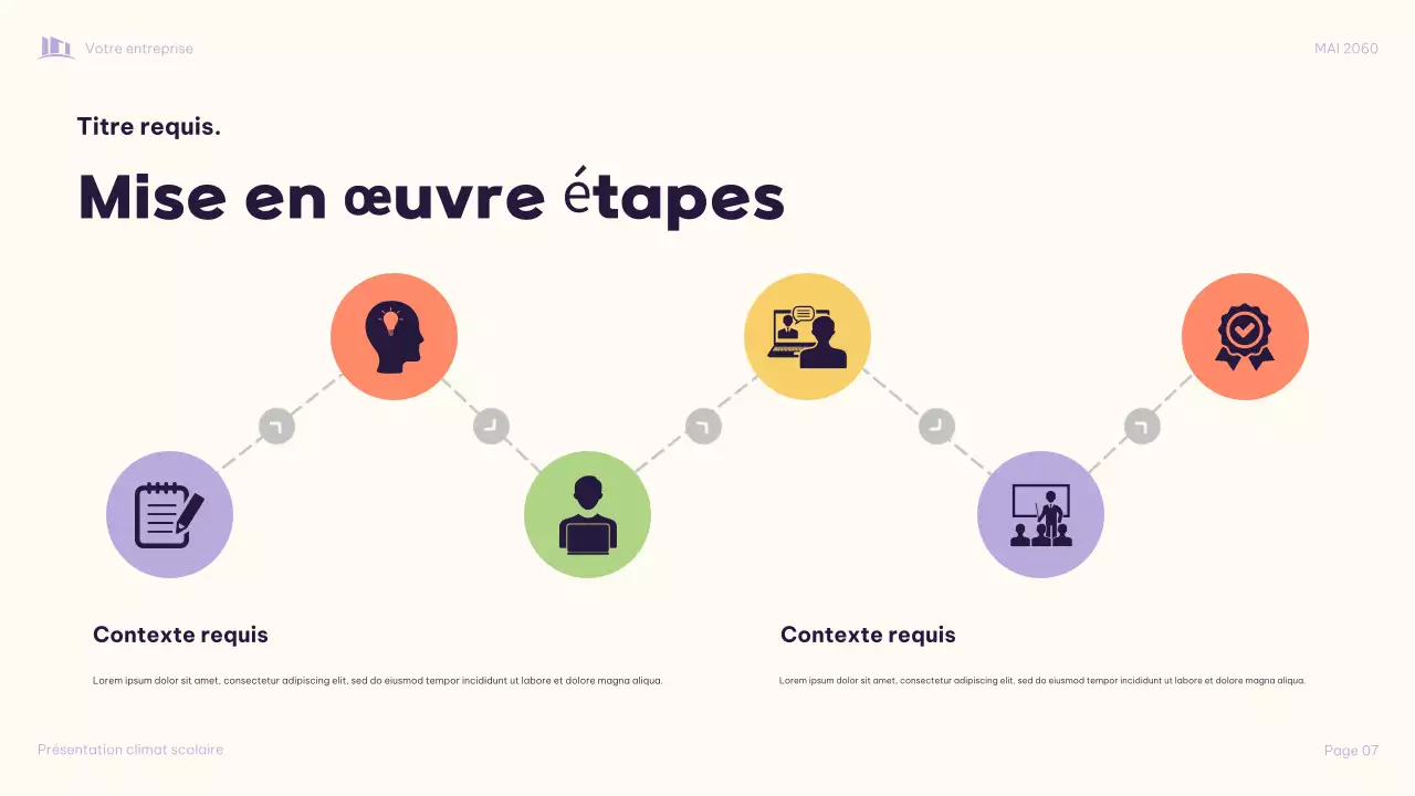 Présentation illustrative violette : Transformer ensemble le climat scolaire